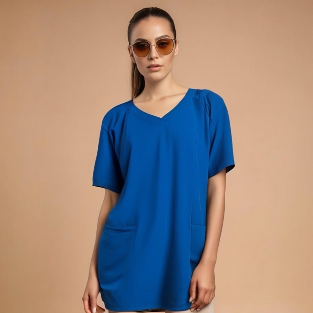 Barco Grey's Anatomy Women's Scrub Shirt Blue 3XL Stretch V-Neck NWOT
